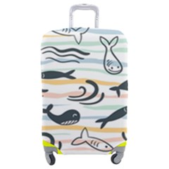 Seamless Vector Pattern With Little Cute Fish Cartoon Luggage Cover (medium) by Cemarart