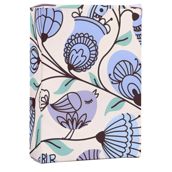 Bird Floral Blue Flower Retro Seamless Pattern Playing Cards Single Design (Rectangle) with Custom Box