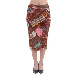 Sweet Food Seamless Pattern Midi Pencil Skirt by Cemarart