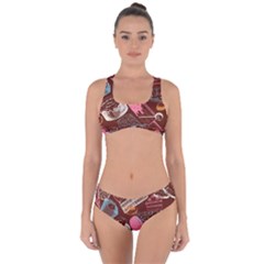 Sweet Food Seamless Pattern Criss Cross Bikini Set