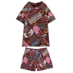 Sweet Food Seamless Pattern Kids  Swim T-shirt And Shorts Set