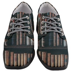 Aged Bookcase Books Bookshelves Women Heeled Oxford Shoes by Grandong