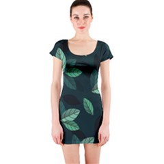Foliage Short Sleeve Bodycon Dress