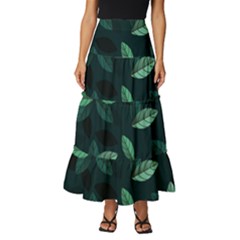 Foliage Tiered Ruffle Maxi Skirt
