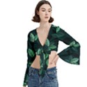 Foliage Trumpet Sleeve Cropped Top View3