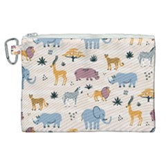 Wild Animals Seamless Pattern Canvas Cosmetic Bag (xl) by Ndabl3x