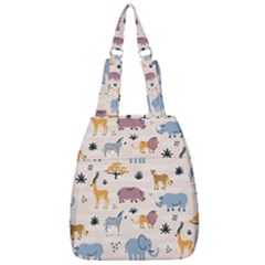 Wild Animals Seamless Pattern Center Zip Backpack by Ndabl3x