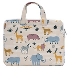 Wild Animals Seamless Pattern Macbook Pro 13  Double Pocket Laptop Bag by Ndabl3x