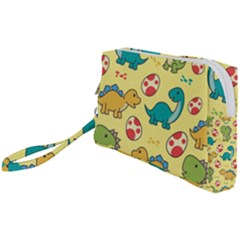 Seamless Pattern With Cute Dinosaurs Character Wristlet Pouch Bag (small)
