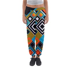 Retro Pattern Abstract Art Colorful Square Women s Jogger Sweatpants