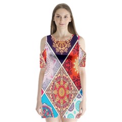 Mandala Pattern Shoulder Cutout Velvet One Piece by Ndabl3x