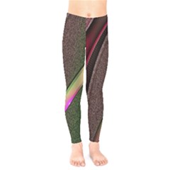 Abstract Curve Pattern Red Kids  Leggings