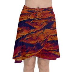 Time Wind Polishpattern Architecture Building City Cityscape Nature Pop-art Pop Surrealism  Retrowave Chiffon Wrap Front Skirt