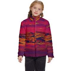 Time Wind Polishpattern Architecture Building City Cityscape Nature Pop-art Pop Surrealism  Retrowave Kids  Puffer Bubble Jacket Coat