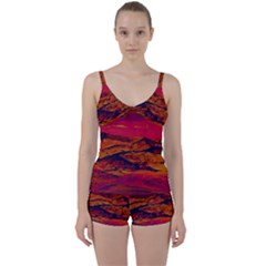 Time Wind Polishpattern Architecture Building City Cityscape Nature Pop-art Pop Surrealism  Retrowave Tie Front Two Piece Tankini