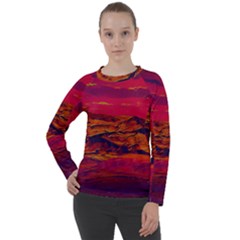 Time Wind Polishpattern Architecture Building City Cityscape Nature Pop-art Pop Surrealism  Retrowave Women s Long Sleeve Raglan T-Shirt