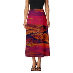 Time Wind Polishpattern Architecture Building City Cityscape Nature Pop-art Pop Surrealism  Retrowave Classic Midi Chiffon Skirt