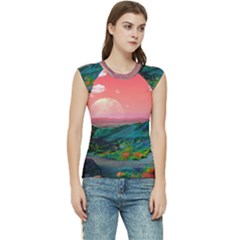 Unicorn Valley Aesthetic Clouds Landscape Mountain Nature Pop Art Surrealism Retrowave Women s Raglan Cap Sleeve T-shirt by Cemarart