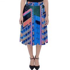 Fantasy City Architecture Building Cityscape Classic Midi Skirt by Cemarart