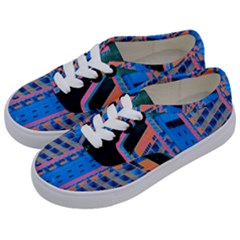 Fantasy City Architecture Building Cityscape Kids  Classic Low Top Sneakers by Cemarart