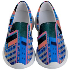 Fantasy City Architecture Building Cityscape Kids Lightweight Slip Ons by Cemarart