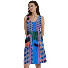 Fantasy City Architecture Building Cityscape Classic Skater Dress by Cemarart