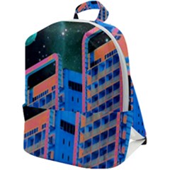 Fantasy City Architecture Building Cityscape Zip Up Backpack