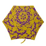 Purple and Gold Tie Dye Mini Folding Umbrella