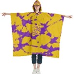 Purple and Gold Tie Dye - 72x72 Women s Hooded Rain Ponchos