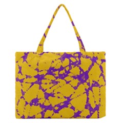 Purple And Gold Tie Dye Zipper Medium Tote Bag by Khoncepts