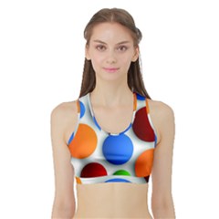 Abstract Dots Colorful Sports Bra with Border