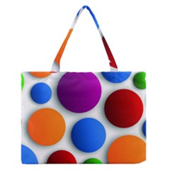 Abstract Dots Colorful Zipper Medium Tote Bag