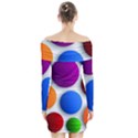 Abstract Dots Colorful Long Sleeve Off Shoulder Dress View2