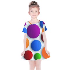 Abstract Dots Colorful Kids  Simple Cotton Dress