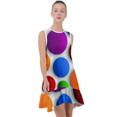 Abstract Dots Colorful Frill Swing Dress by nateshop