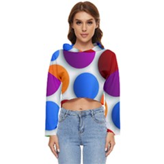 Abstract Dots Colorful Women s Lightweight Cropped Hoodie by nateshop