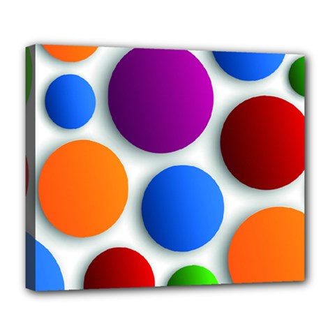 Abstract Dots Colorful Deluxe Canvas 24  X 20  (stretched) by nateshop
