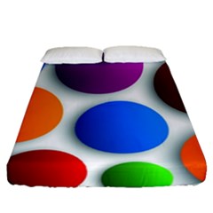 Abstract Dots Colorful Fitted Sheet (queen Size) by nateshop