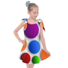 Abstract Dots Colorful Kids  Tie Up Tunic Dress