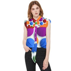 Abstract Dots Colorful Frill Detail Shirt by nateshop