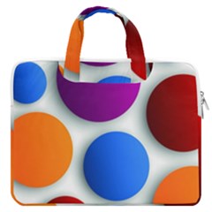 Abstract Dots Colorful Macbook Pro 13  Double Pocket Laptop Bag