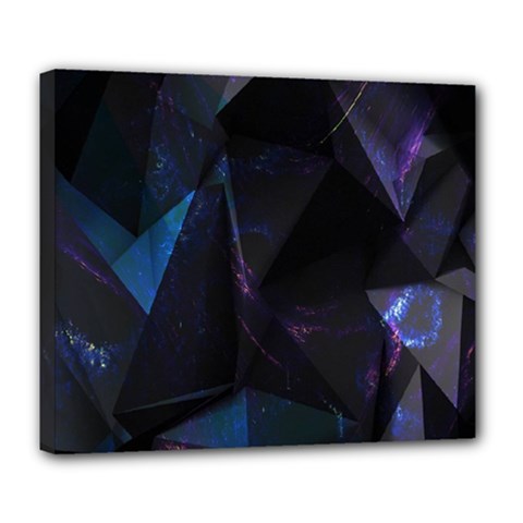 Abstract, Black, Purple, Deluxe Canvas 24  X 20  (stretched) by nateshop