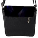 Abstract, Black, Purple, Flap Closure Messenger Bag (S) View1