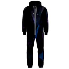 Abstract, Black, Purple, Hooded Jumpsuit (men) by nateshop