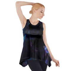 Abstract, Black, Purple, Side Drop Tank Tunic by nateshop