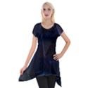 Abstract, Black, Purple, Short Sleeve Side Drop Tunic View1