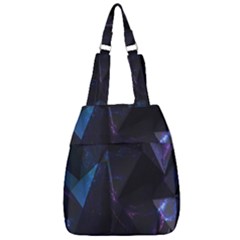 Abstract, Black, Purple, Center Zip Backpack