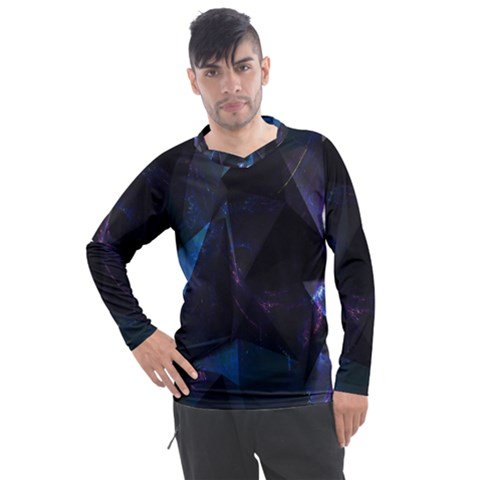 Abstract, Black, Purple, Men s Pique Long Sleeve T-shirt by nateshop