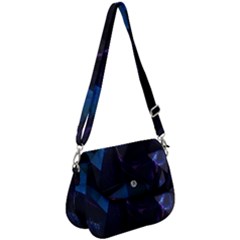 Abstract, Black, Purple, Saddle Handbag by nateshop