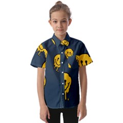 Aesthetic, Blue, Mr, Patterns, Yellow, Tumblr, Hello, Dark Kids  Short Sleeve Shirt by nateshop